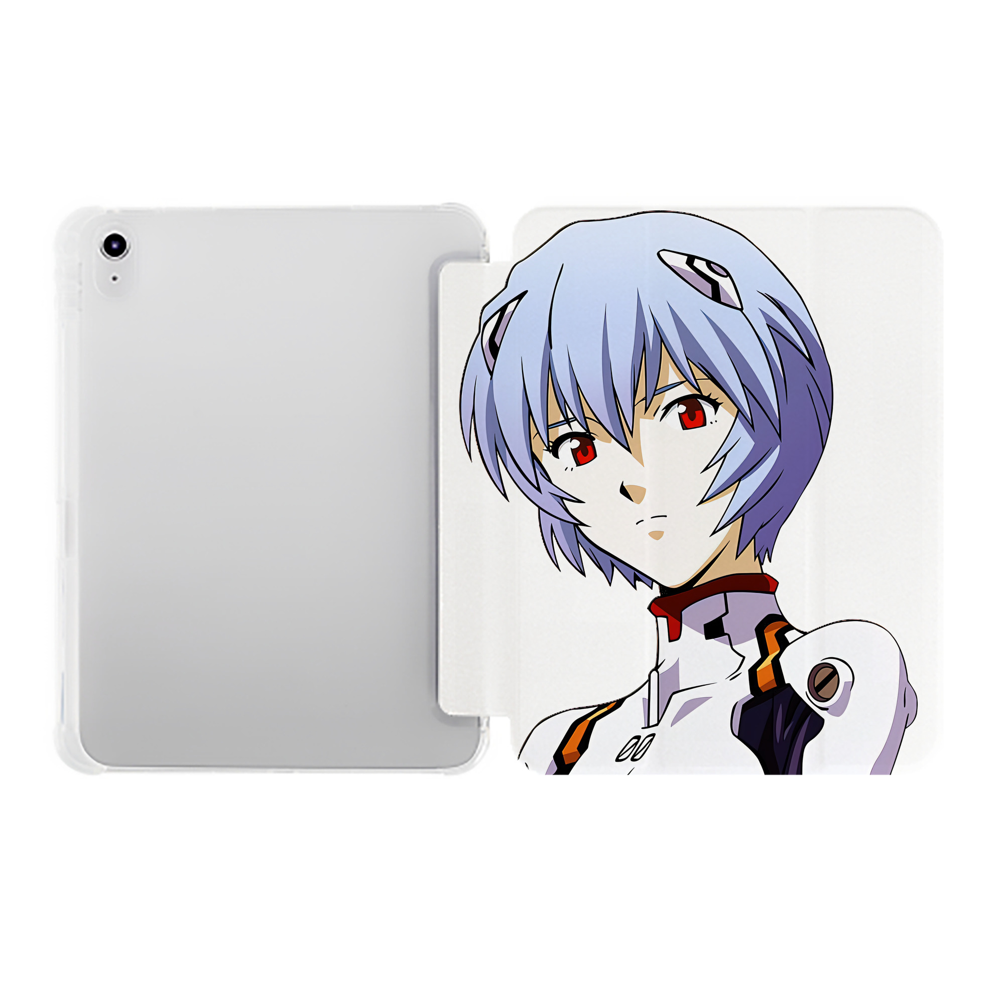 （画像用） EVA 新世紀エヴァンゲリオン IPad ケース ペン収納付き 三つ折りスタンド PUレザー×シリコン 対応機種9.5/10.5/10.9インチ
